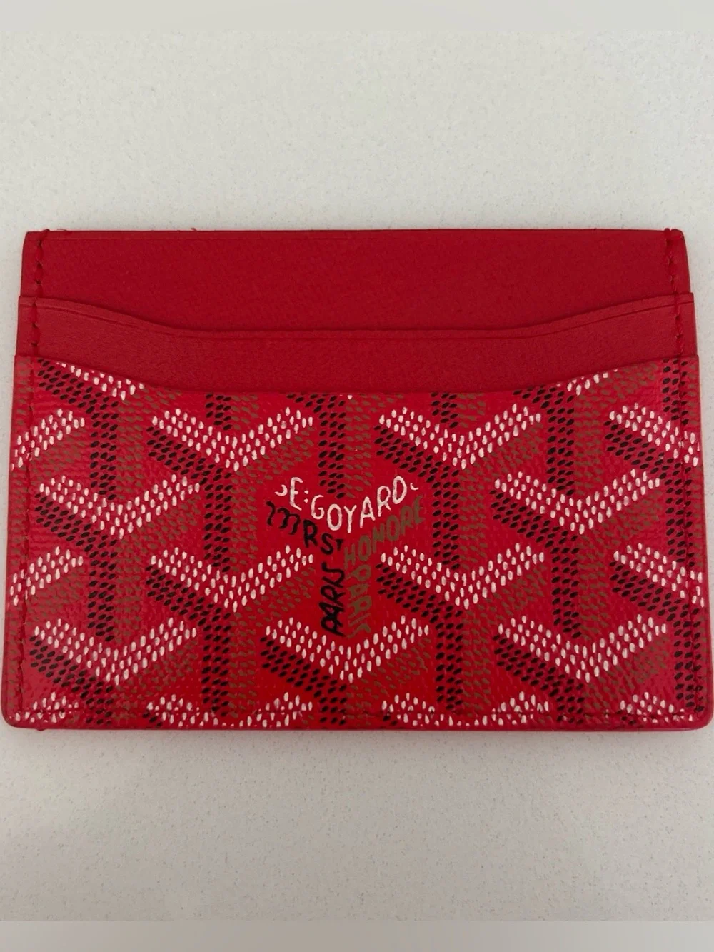 Goyard Red Patterned Card Holder